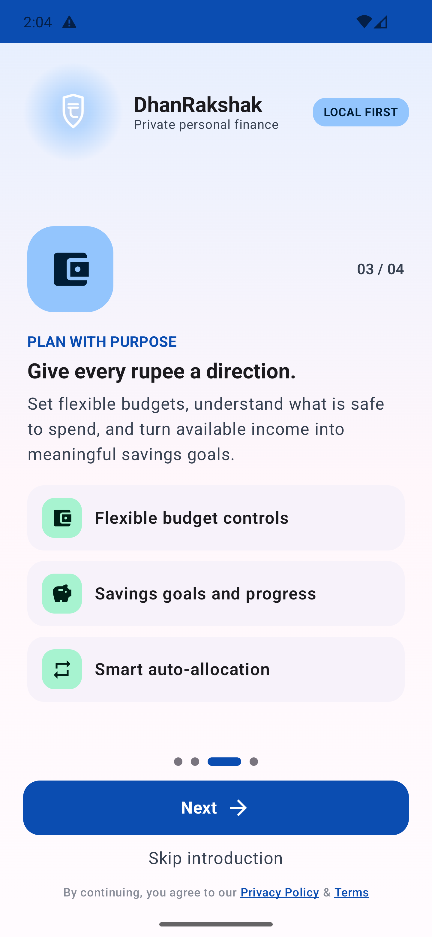 DhanRakshak Budgets and Savings - Light Mode